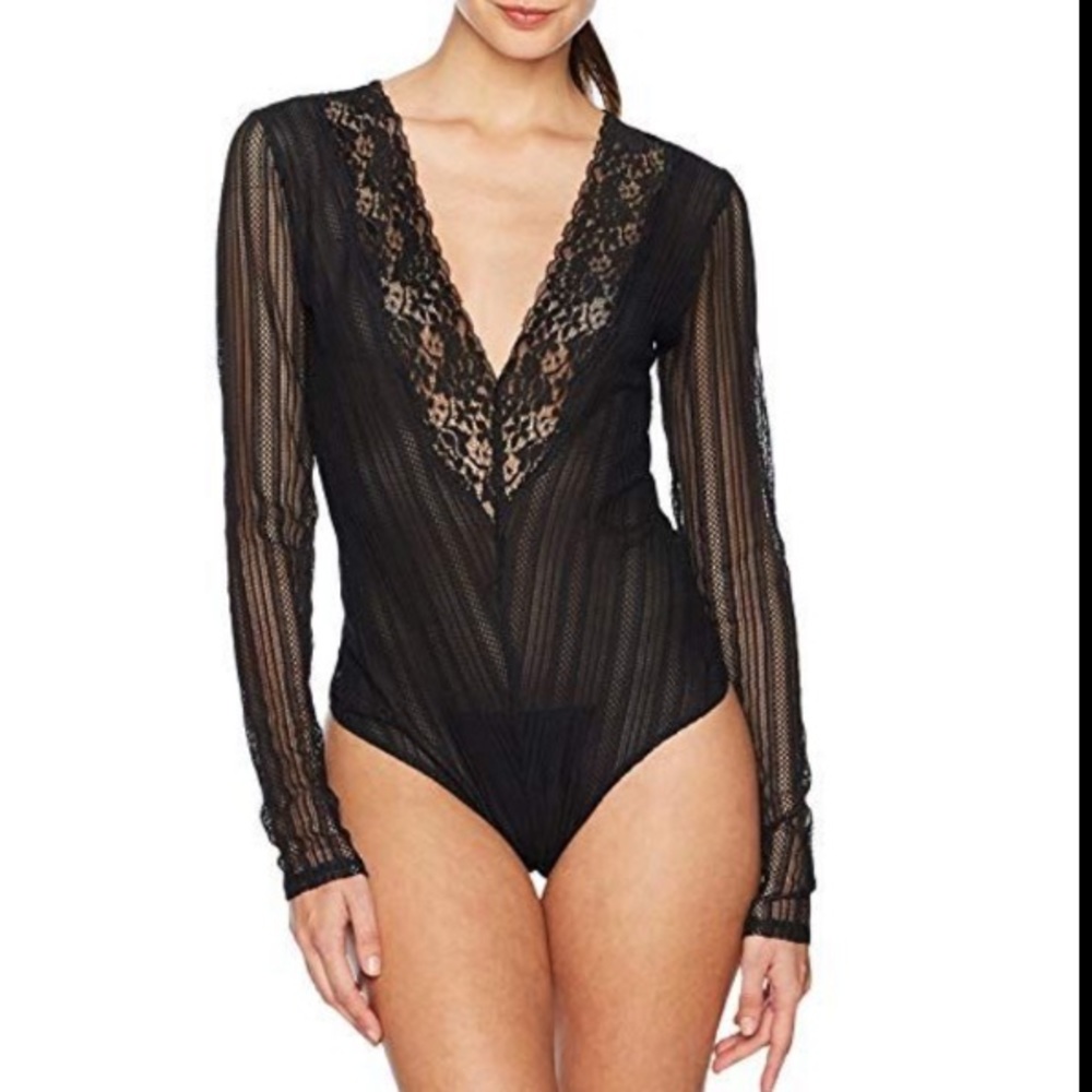 BCBG MAXAZRIA “Cato” Bodysuiy Black Lace